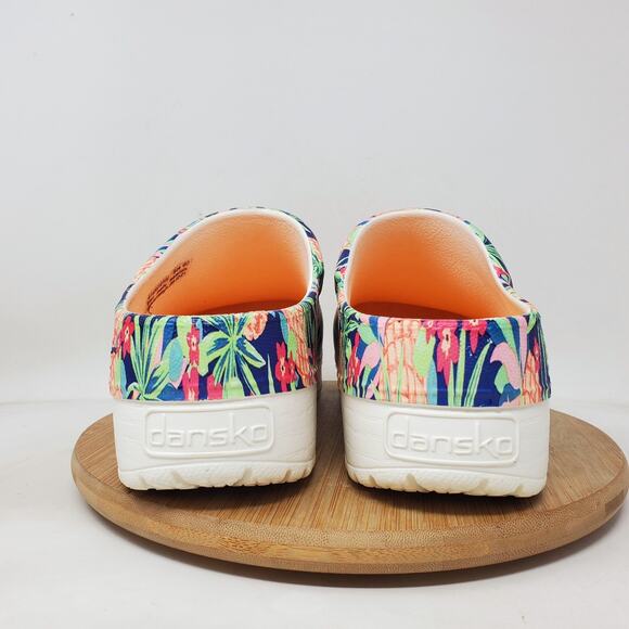 Dansko Kane Clogs Womens 40 Tropical Pineapple Flower Closed Toe Work Shoes - Picture 7 of 12